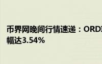 币界网晚间行情速递：ORDI币价跃升至21.34美元，日内涨幅达3.54%