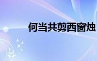何当共剪西窗烛 却话巴山夜雨时