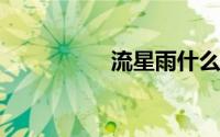 流星雨什么时候会出现