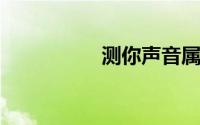 测你声音属于那种音色