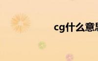 cg什么意思网络用语