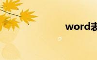 word表格制作