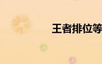 王者排位等级段位表图