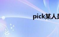 pick某人是什么意思