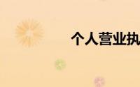 个人营业执照办理流程
