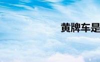 黄牌车是什么意思
