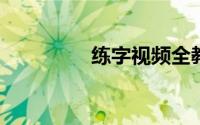 练字视频全教程从零开始