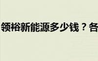 领裕新能源多少钱？各款车型价格区间大揭秘