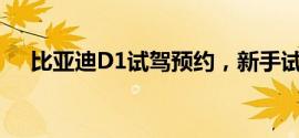 比亚迪D1试驾预约，新手试驾注意事项