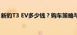 新豹T3 EV多少钱？购车策略与性价比大揭秘
